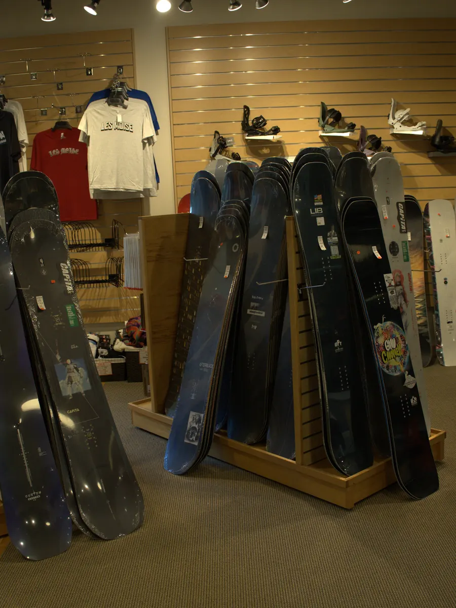 Snowboards at the Mequon shop.