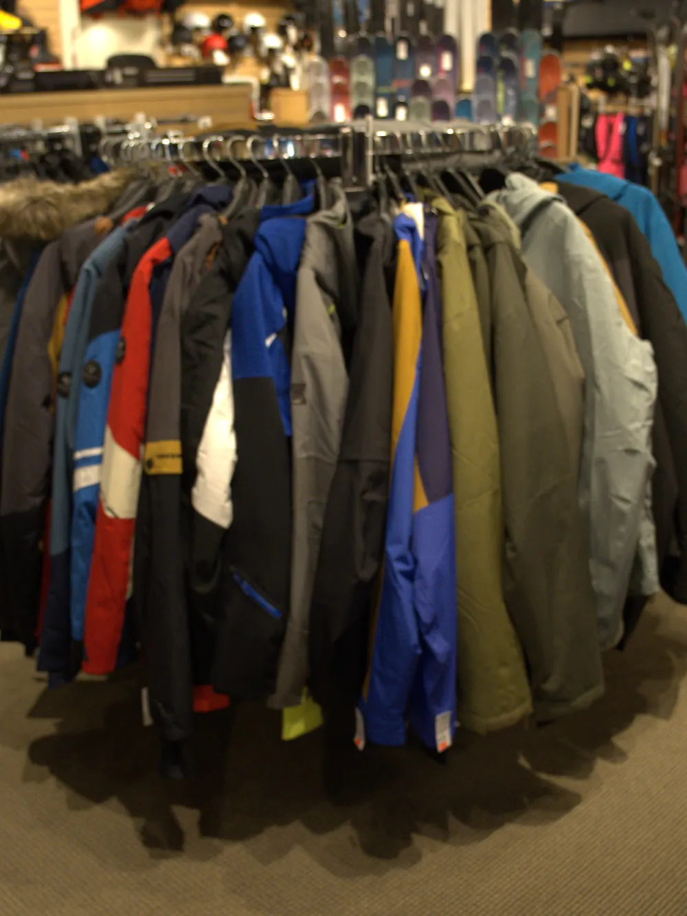 Men's outerwear at the Mequon shop.