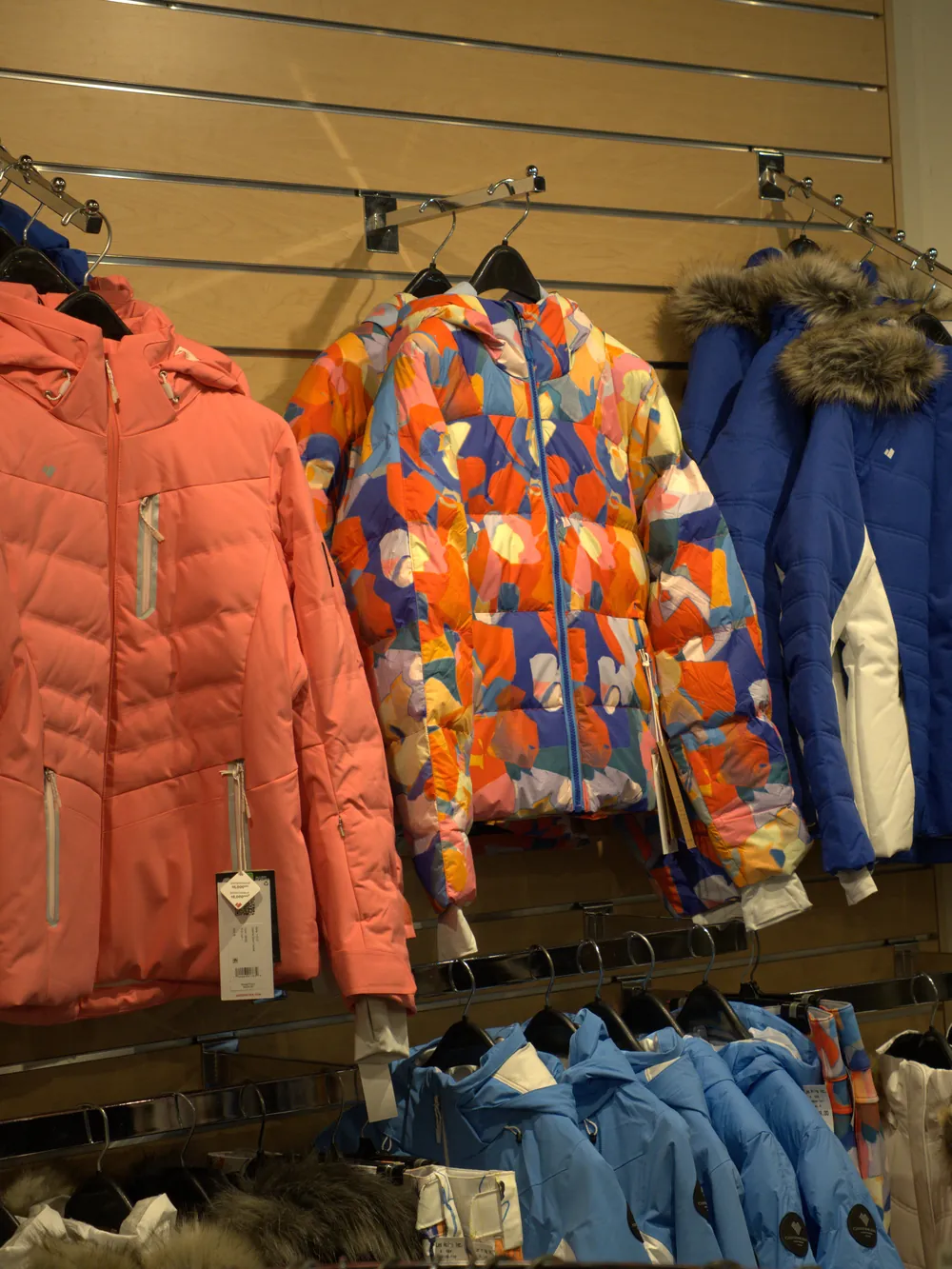 Women's ski jackets at the Mequon shop.