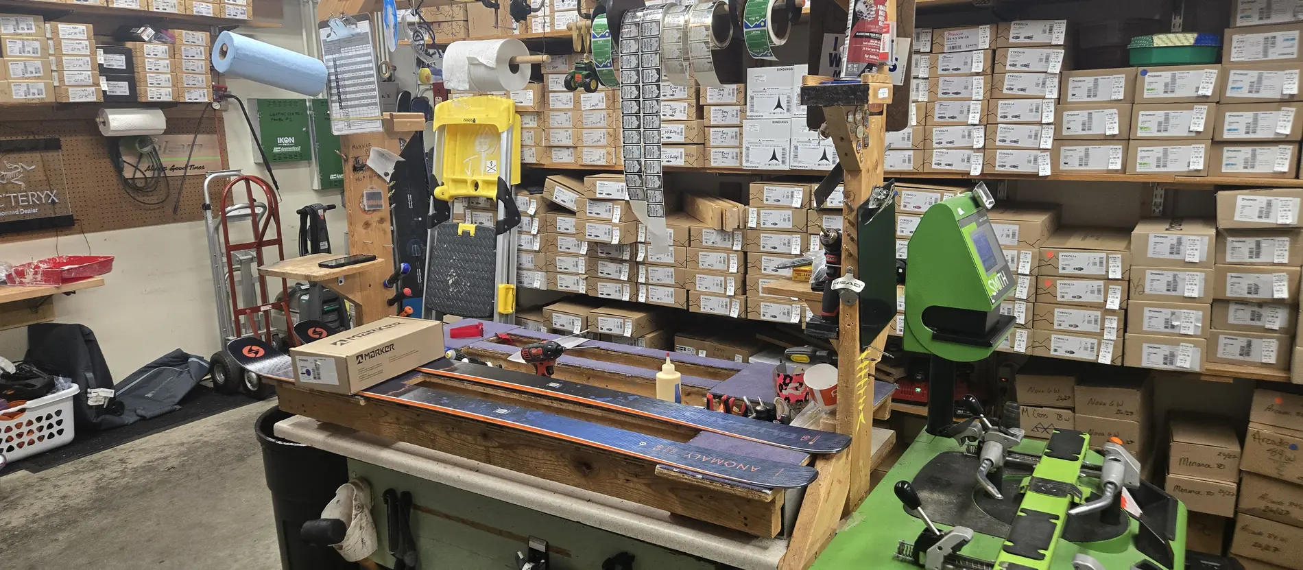 The service workshop at the Mequon shop.
