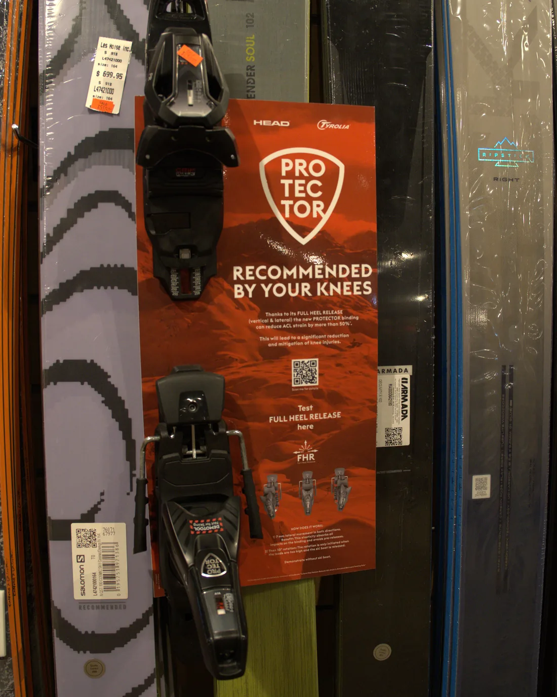 The Tyrolia Protector binding on display at the Mequon shop.